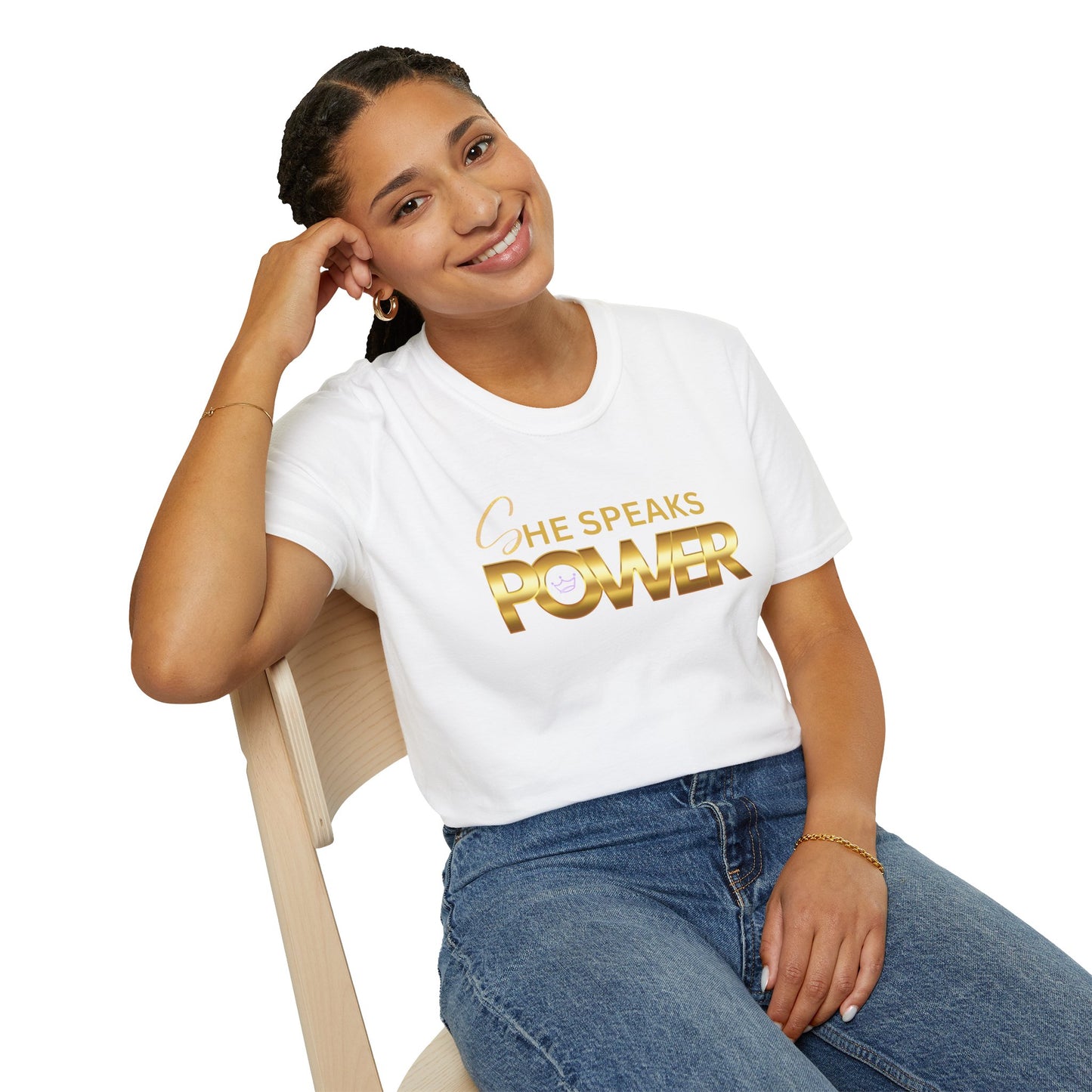 She Speaks Power Softstyle T-Shirt