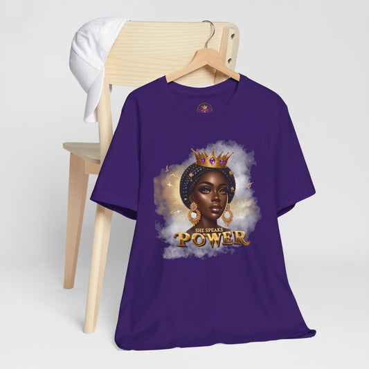 She Speaks Power/Woman w/ Crown Tee