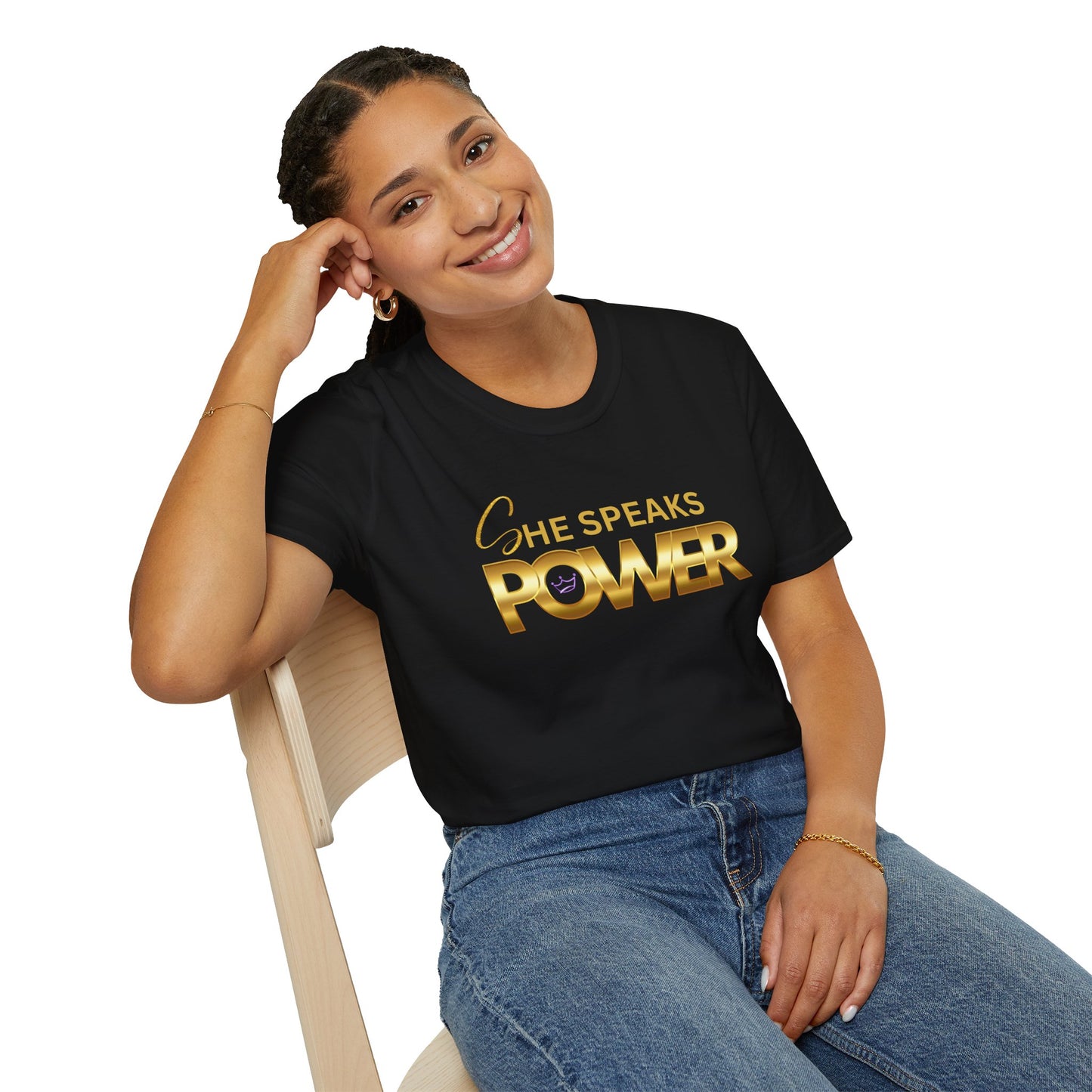 She Speaks Power Softstyle T-Shirt
